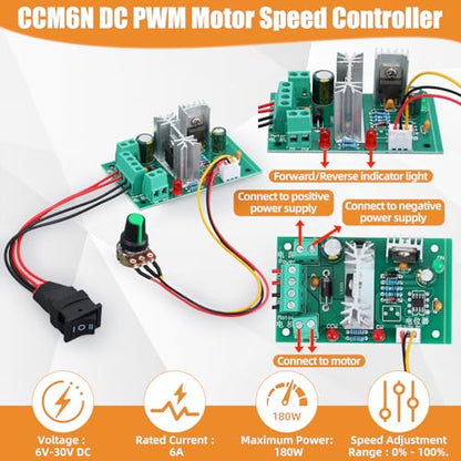 Copkim 12V DC Geared Motor Kit, 600rpm - style: 600rpm