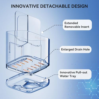 3 Slots Detachable Toothbrush Holders Wall Mounted for Bathrooms - color: Clear