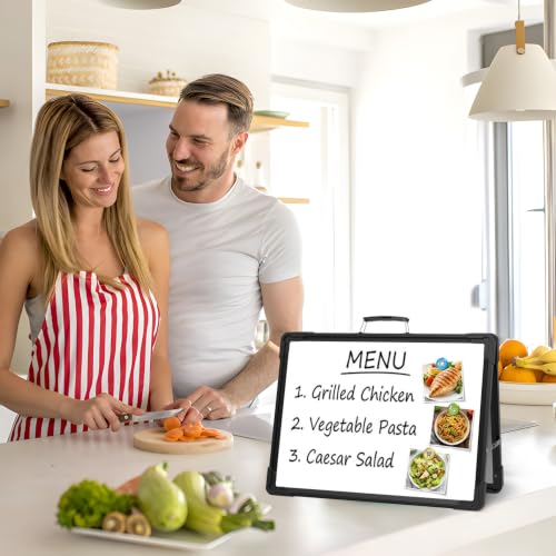 Small Dry Erase White Board - TSJ OFFICE 12" x 16" Mini Easel Desktop Double Sided Whiteboard, Portable Magnetic Board on Table Top with Holder for Drawing, Teacher Instruction, Memo Board - color: Black