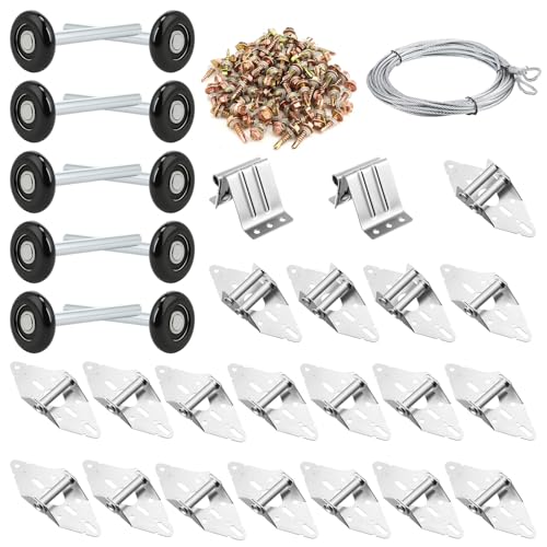 Lounsweer 117 Pcs Garage Door Roller Hardware Kit Nylon Quiet, Black - color: Black