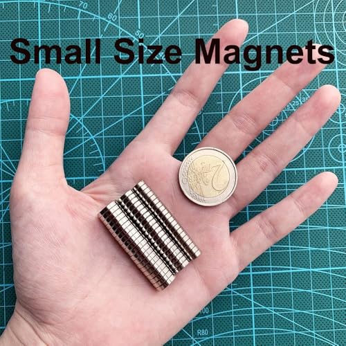 60PCS Small Magnets - Actual Size: 6×2mm, 8×2mm, 10×2mm (20PCS Each) - Tiny Little Thin Round Magnets for 3D Printing, Crafts, Refrigerator, Office and Whiteboard - size: combo size 6x2, 8x2, 10x2