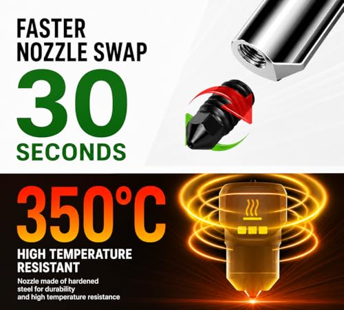 Bamboo Lab 0.8mm High Flow Nozzle for Bambu Lab P2S / H2D – Brass Nozzle, Smooth Printing, Easy Installation Replacement - size: 0.8mm Nozzle