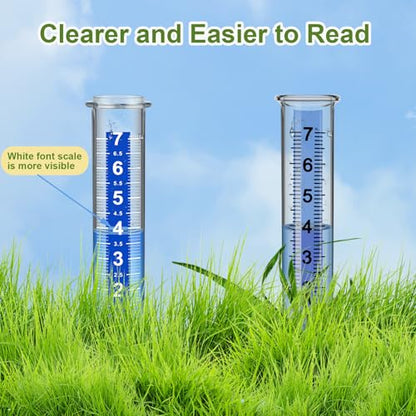 Rain Gauge Outdoor, 7" Freeze-Proof Rain Gauge Outdoor Best Rated, Large Clear White Numbers and Adjustable Height - Stylish and Practical Rain Measuring Tool for Garden, Lawn, Patio - size: 4-Section Rain gauge White
