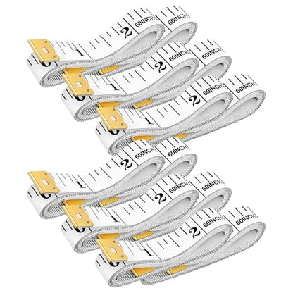 12 Pack White Soft Tape Measure – 60"/150cm Dual Scale Cloth Ruler for Sewing, Body Measurements, Tailoring, Fitness Tracking, Craft & Weight Loss, Flexible Fabric Tape with Metal Ends - color: 12pcs-white
