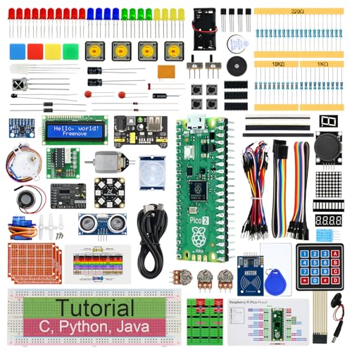 Freenove Ultimate Starter Kit for Raspberry Pi Pico 2 (Included), Dual Arm Cortex-M33 and Dual Hazard3 RISC-V Microcontroller, 767-Page Detailed Tutorial, 224 Items, 119 Projects, Python C Java Code - color: with Raspberry Pi Pico 2