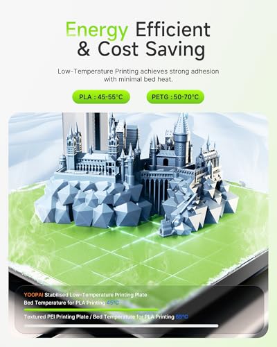 YOOPAI Cold Build Plate for Bambu Lab X2D/P2S/A1/X1C/P1P/P1S/X1E, Green - color: Cold-Green, size: 257x257mm