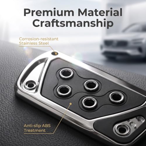 2 PCS Car Pedal Covers, Automatic Transmission Gas Brake Pedals Pads Non-slip Rubber Alloy Foot Pedal Plates, Fit Most Automatic Sedan SUV Truck (Black) - color: Black