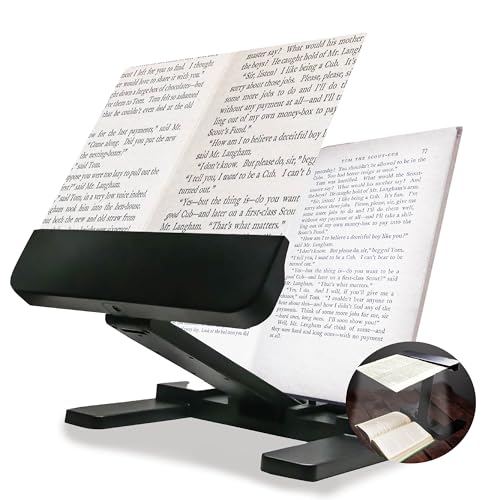 MAGNIPROS LED Page Magnifier with Stand – Full Page Lighted Magnifying Glass for Reading Small Print, Foldable & Adjustable Stand, Portable Magnifier Reduces Eye Strain for Seniors