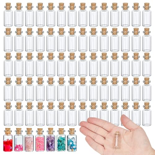 PH PandaHall 200pcs 4ml Clear Glass Jars with Cork Stoppers Mini Glass Bottles Small Transparent Vials Tiny Jars for DIY Crafts Essential Oils Perfume Wedding Favors Party Decorations Gift Making - size: 4ml