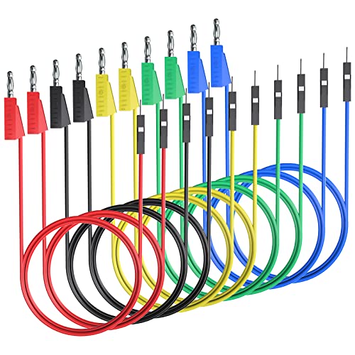 Goupchn Stackable Banana Plug to Breadboard Male Jumper Wires - size: Breadboard Male to Banana Plug