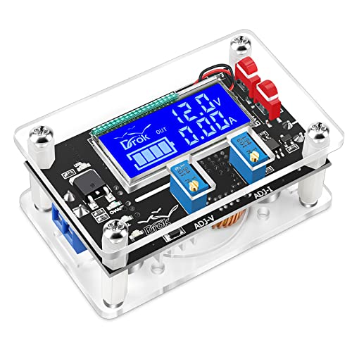 DROK Voltage Boost Converter, DC 6-30V 5V Step Up to DC 7-32V 12V 24V 5A Adjustable Volt Regulator, LCD Power Supply Module Voltage Current Amp Display Transformer Circuit Board with Case - size: Boost 6-30V to 7-32V