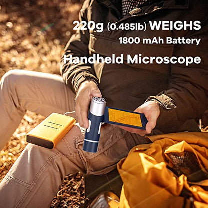 Andonstar AD203S HDMI Digital Microscope with Metal Stand - color: Navy(HDMI)+Pro Bracket, Slides