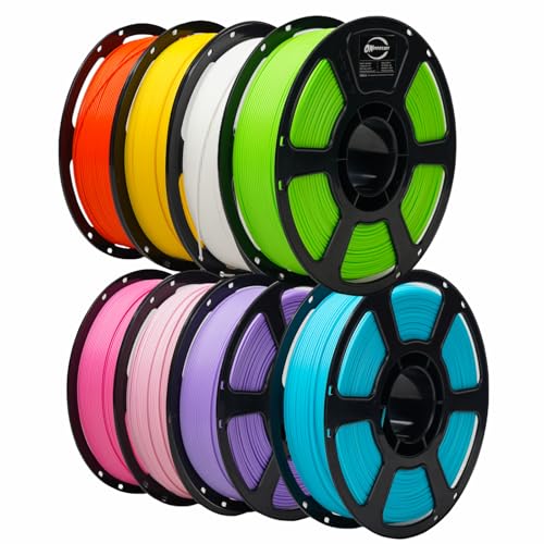 PLA Plus 3D Printer Filament 1.75mm,8 Color 8KG FDM Spool - color: Pla-(1kg*8 Plus Lakeblue+purple+pink+rosepink+white+neongreen+yellow+orange)