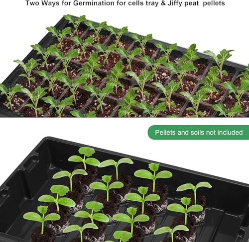 MIXC 10Pack Seed Starter Tray, 400Cell Mini Propagator Greenhouse Grow Kit - color: Black, size: 40-Cell 10-Pack
