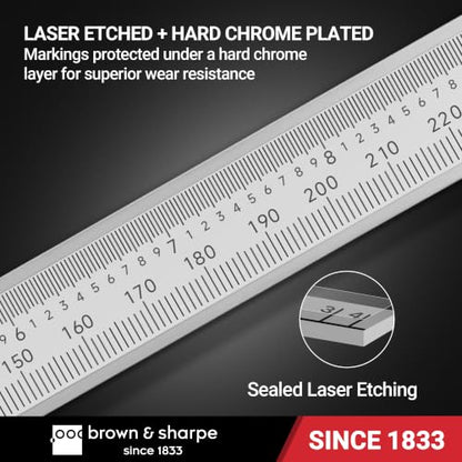 Brown&Sharpe 12 Inch Vernier Caliper 1/128 Inch Resolution - size: 1/128"