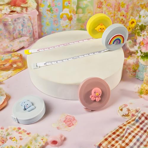8 Cartoon Cute Pocket Kids Tape Measure Retractable+2 Pack Soft Body Measuring Tape for Body Measurements(60-Inch), Mini Tape Measures for Body, Sewing, Cutting, Weight Loss Measurement
