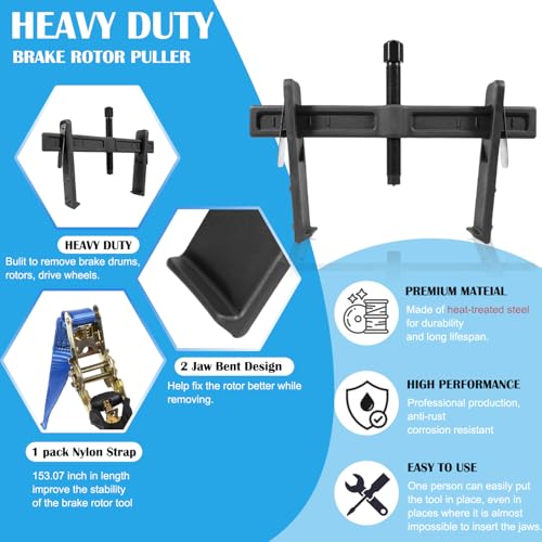 6980 Brake Drum and Rotor Puller Kit, Spreads Up to 12-3/4", Reach 5"
