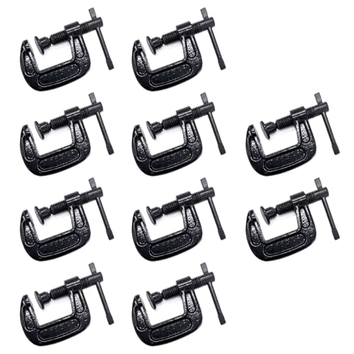 1-Inch C-Clamp Set, Heavy-Duty Cast Iron C-Clamps with 0.8-Inch Throat for Woodworking, Welding, and Building(10 Pcs) - color: (10 Pcs)