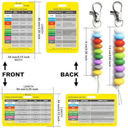 Order of Blood Draw Beads with Reference Card, Phlebotomist Badge Reel Visual Aid Tool Accessories, RN Badge Buddy, Phlebotomy Essentials, Nurse Supplies - color: Mini Abacus Beads With Yellow Card