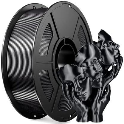 IEMAI Silk PLA+ Filament 1.75mm, Silk Black, 1KG - color: Black