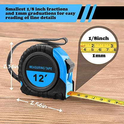 Xinnun 20 Pieces Tape Measure 12 ft, Easy Read Measuring Tape Bulk