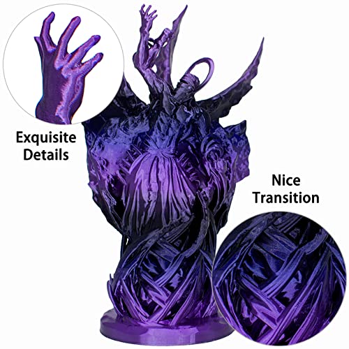 PLA Filament 1.75mm, 3D Printer Filament Silk Black Purple Color Changing, Silk PLA Filament, 3D Printing Filament 1.75 +/-0.02mm, 1kg - color: Black Purple