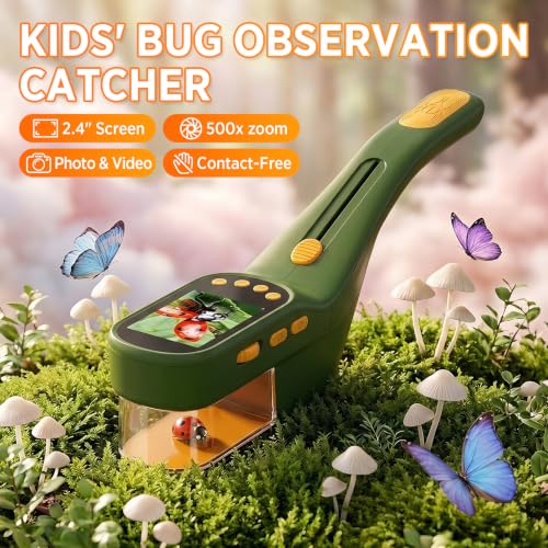 Kids Bug Catcher Microscope STEM Exploration Toy for Ages 3+ - color: Green