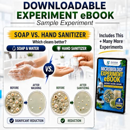 Evviva Sciences Nutrient Agar Petri Dishes Science Project Kit, Pre-Poured Agar Plates for Science Experiments, with Experiment eBook - color: Original