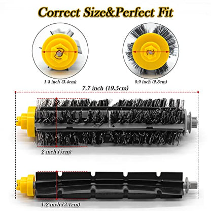 Garbage fighter Replacement Parts for iRobot Roomba 600 Series 690 980 670 660 651 650 630 614 595 585 564 552, 2 Pairs Bristle and Flexible Beater Brush, Vacuum Cleaner Kit - color: mainbrush
