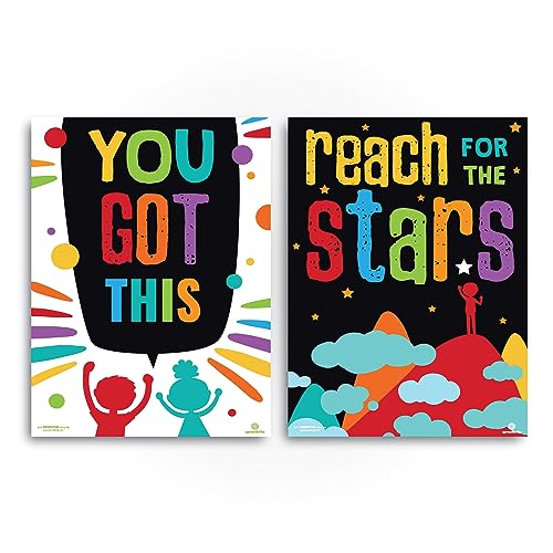 Sproutbrite 6 Pack 12” x 16” Educational Motivational Posters & Charts - color: Encouraging Poster