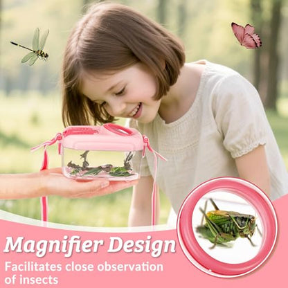 Biggun 2 Set Bug Catcher for Kids Ages 3-10 Explorer Toys Birthday Gift - color: Pink
