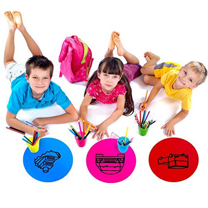 PinCute 10 Pack Dry Erase Dots Circles Whiteboard Sticker for Spots Tables - color: Classic Colors