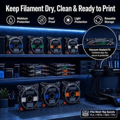 3D Printer Filament Storage Kit, 30 Vacuum Bags with Pump & Humidity Cards