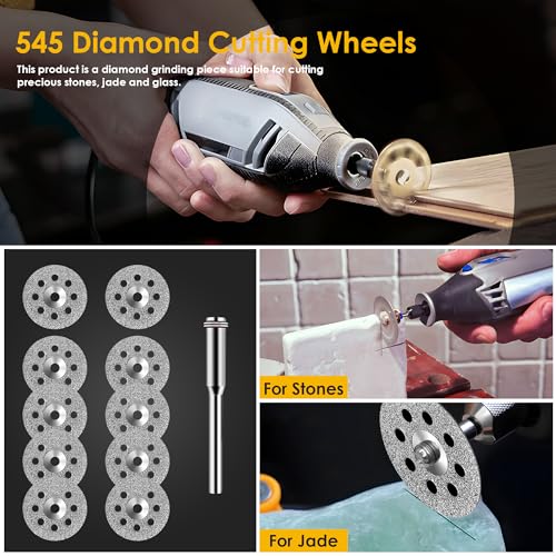 44 Pcs Cutting Wheel Set Compatible with Plastic for Rotary Tool - color: Sliver