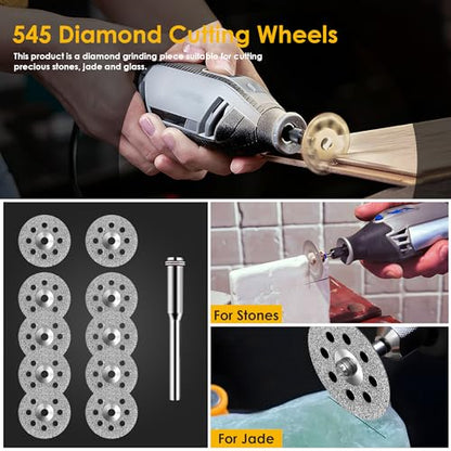 44 Pcs Cutting Wheel Set Compatible with Plastic for Rotary Tool - color: Sliver