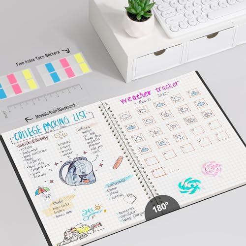 AHGXG Spiral Graph Paper Notebook, 140 Pages, B5 (7.6" x 10") - color: Black, style: B5-Graph
