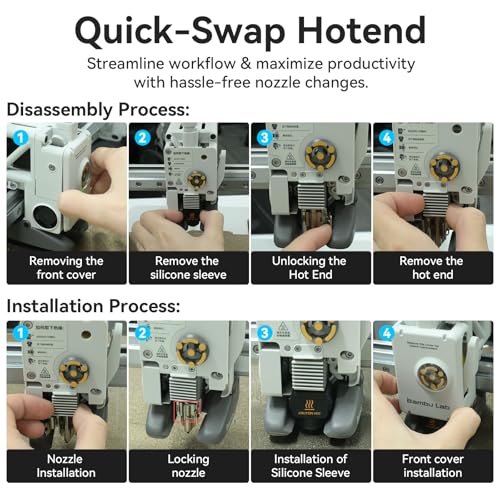 Upgrade A1/ A1 Mini/ A2L Quick-Swap Hotend 0.4mm Stainless Steel Nozzle - size: 0.4mm Stainless Steel Nozzle