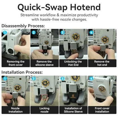 Upgrade A1/ A1 Mini/ A2L Quick-Swap Hotend 0.4mm Stainless Steel Nozzle - size: 0.4mm Stainless Steel Nozzle