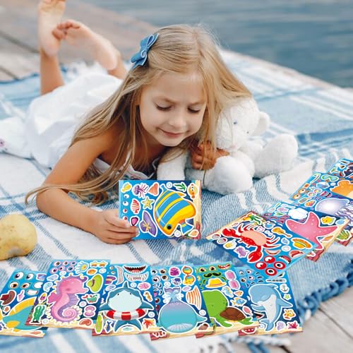 Ocean Stickers, Make Your Own Ocean Animals Stickers, Summer Stickers - style: 24 Sheets Ocean Stickers