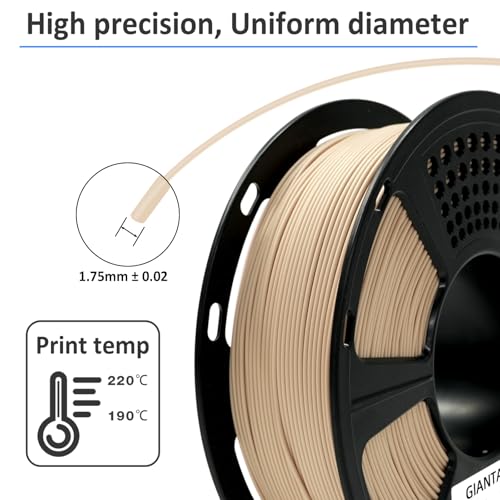 GIANTARM PLA Filament,3D Printer Filament 1.75mm,Neatly Wound Bone White 3D Printing Filament for Most FDM 3D Printers,Dimensional Accuracy +/- 0.02mm,1kg Spool (2.2lbs) - color: Bone White, size: 1kg