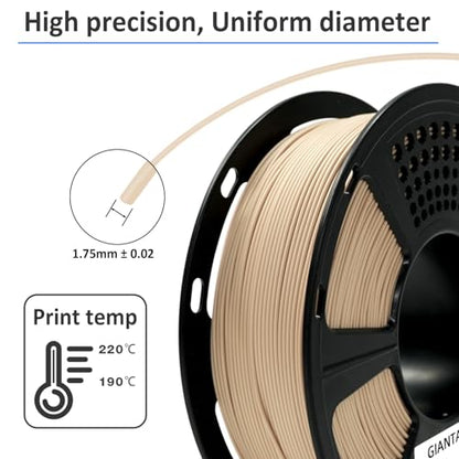 GIANTARM PLA Filament,3D Printer Filament 1.75mm,Neatly Wound Bone White 3D Printing Filament for Most FDM 3D Printers,Dimensional Accuracy +/- 0.02mm,1kg Spool (2.2lbs) - color: Bone White, size: 1kg
