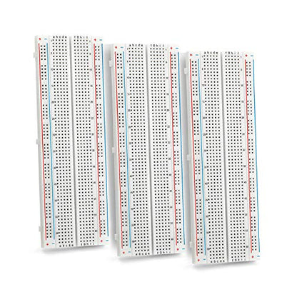 Chanzon 3 pcs Breadboard 830 Tie Points MB-102 Solderless Prototype Kit PCB