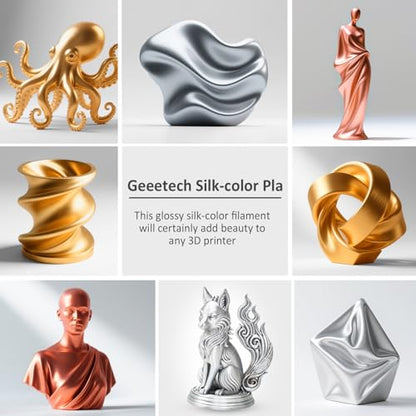 Geeetech Silk PLA Filament 1.75mm, Pearl White Silky PLA 1KG - color: 1kg Silk White