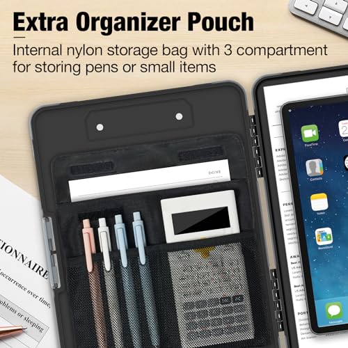 Sooez Toughest Clipboard with Storage, Clip Boards 8.5x11 with Pen Pouch - color: Black
