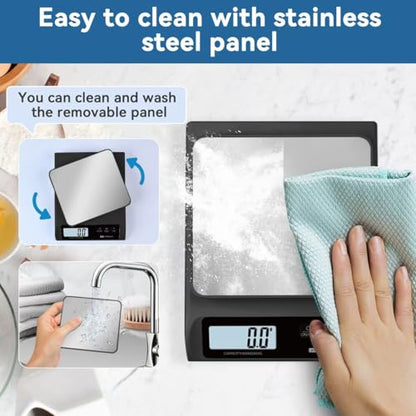 CYBERGIANT 13lb/0.1g Precision Digital Food Scale - Meal Prep Kitchen Baking & Espresso Coffee - Gram Scale with Stainless Steel Platform & LCD Display (Black) - color: Black
