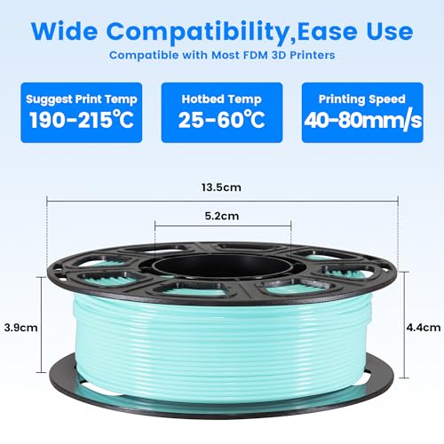 MIKA3D 8 Spools 1.75mm 3D Printing Filament PLA Bundle, 3D Printer PLA Red Orange Yellow Lime Green Cyan Blue Purple White 8 Beautiful Popular Bright Colors, 0.25kg/Spool, Total 2kg PLA - color: 8 Spools - White/Black/Red/Sapphire Blue/Lime Green/Pink/Ora