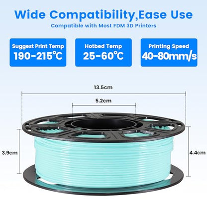 MIKA3D 8 Spools 1.75mm 3D Printing Filament PLA Bundle, 3D Printer PLA Red Orange Yellow Lime Green Cyan Blue Purple White 8 Beautiful Popular Bright Colors, 0.25kg/Spool, Total 2kg PLA - color: 8 Spools - White/Black/Red/Sapphire Blue/Lime Green/Pink/Ora