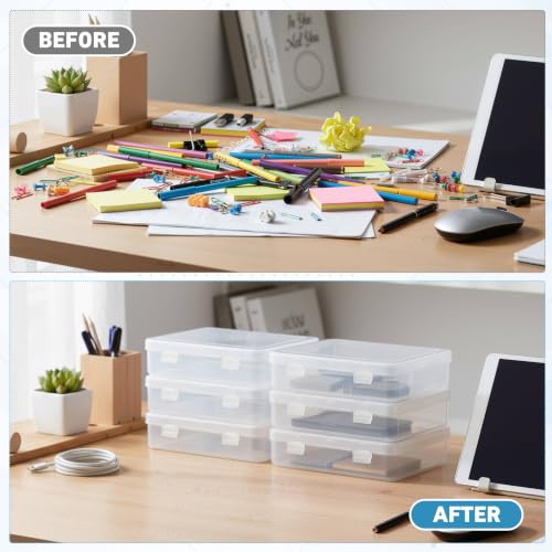 SATINIOR 48 Packs Clear Small Plastic Containers Transparent Storage Box with Hinged Lid for Small Items Crafts Jewelry (5.91 x 5.91 x 1.5 Inches) - size: 5.91 x 5.91 x 1.5 Inches