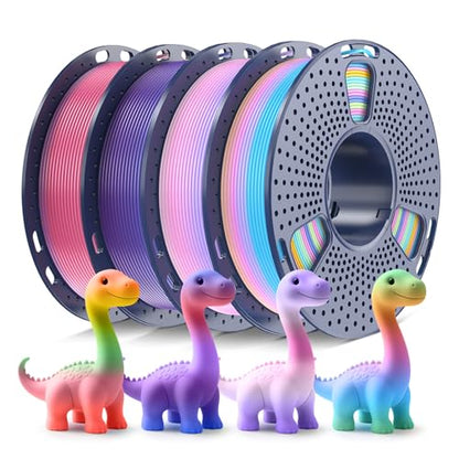 SUNLU Rainbow PLA Filament 1.75mm, 250g Spool Bundle, 3D Printer Filament - color: Pla Bundle-250gx4-2230028