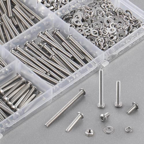VGBUY 440pcs M3 Screw Assortment Kit, M3 Screws Bolts for 3D Printer DIY, Hex Button Head Cap Screws Bolts Nuts Washer Kit, 304 Stainless Steel, 25/30/35/40/45mm - size: M3x25/30/35/40/45mm, style: Button Head